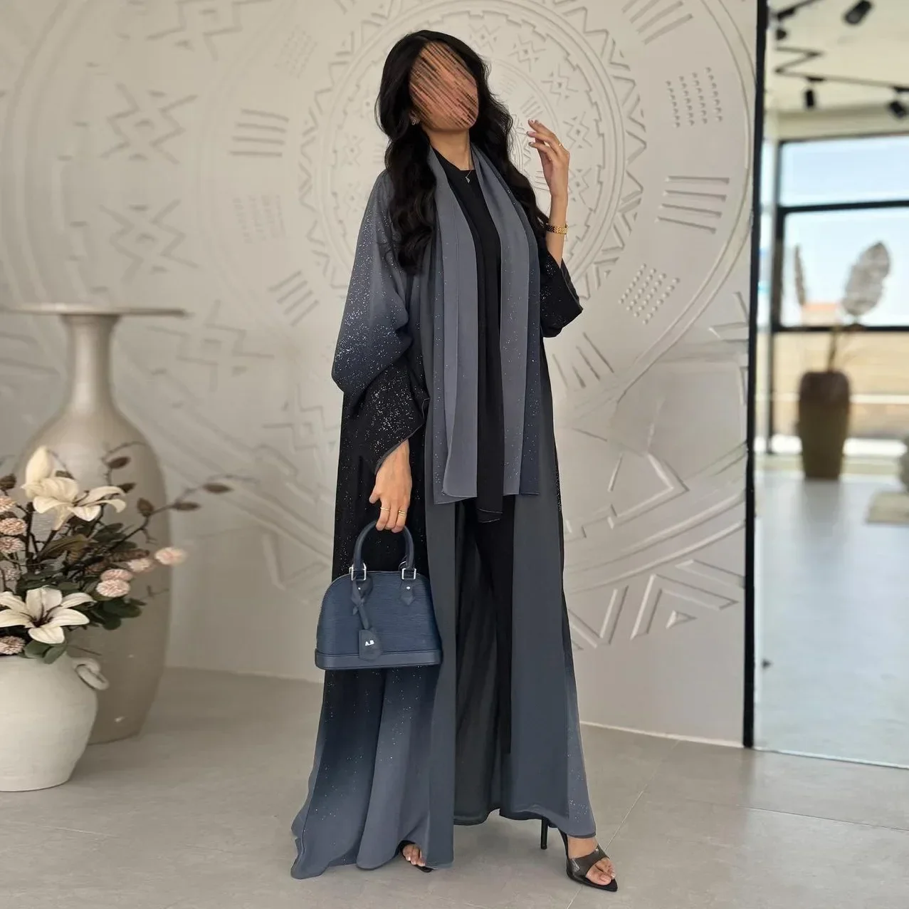 Jalabiya Women Arabic - イスラム教徒の女性のためのシフォン着物ドレス,イード,ドバイ,きらびやかなアバヤ,豪華,パーティー,ジャラビアの服,トルコのアラビアのローブ