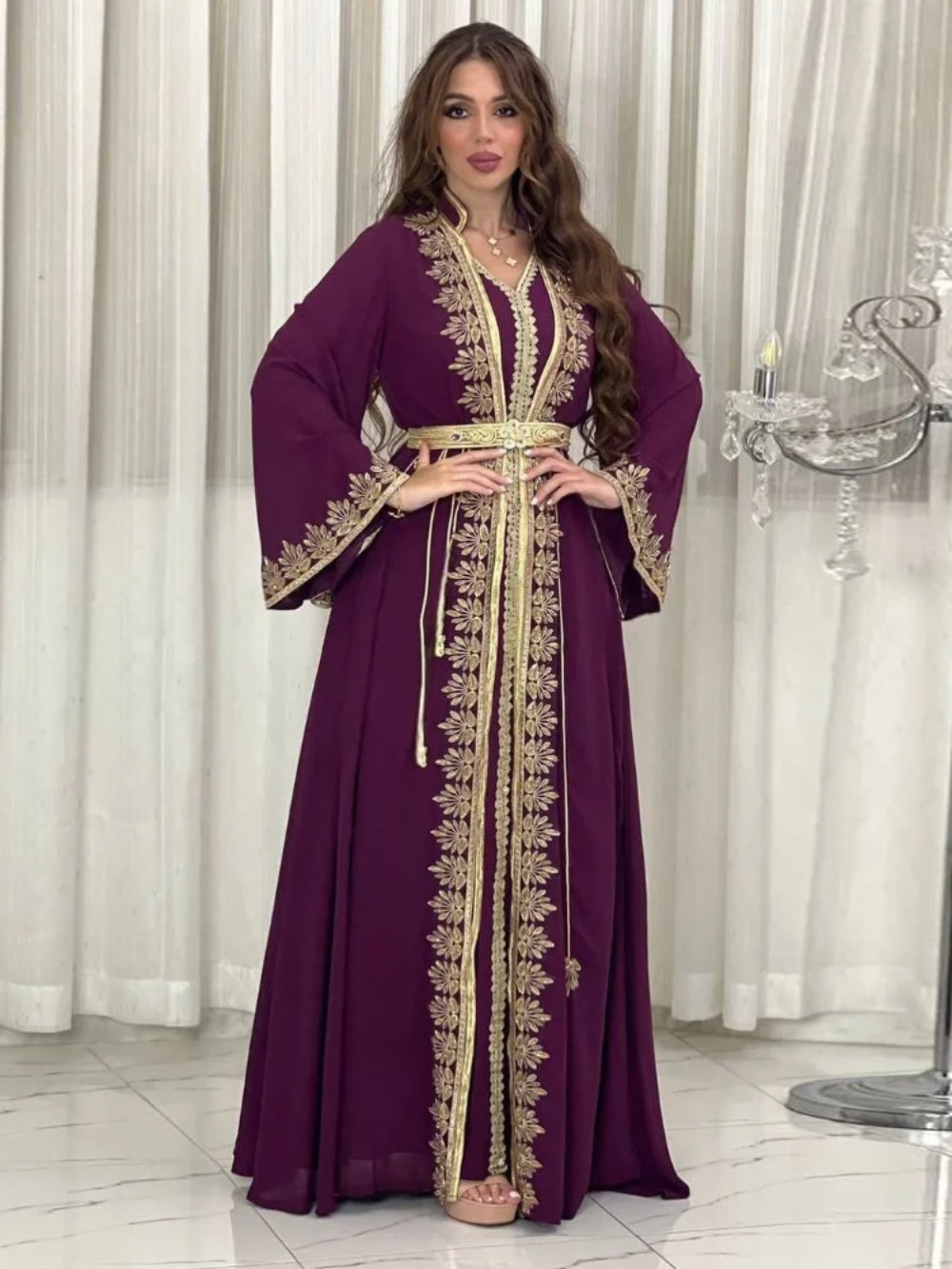 Jalabiya Women Arabic - 女性のためのイスラム教徒のイブニングドレス,ジャラビア,刺embroidery,アラブ,ロングドレス,ラマダン,モロッコ,ドバイ,アバヤ,イスラム,カフタン,イード,2個セット