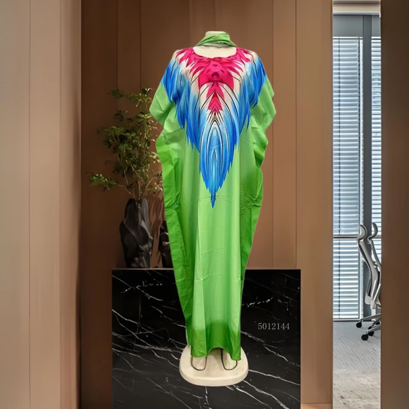 Abaya Modest Wear - エレガントな花柄コットンアバヤ、女性用控えめなムスリムファッションドレス、スカーフ付き、ドバイイスラムウェア、礼拝用ローブ、カスタムメイド2025