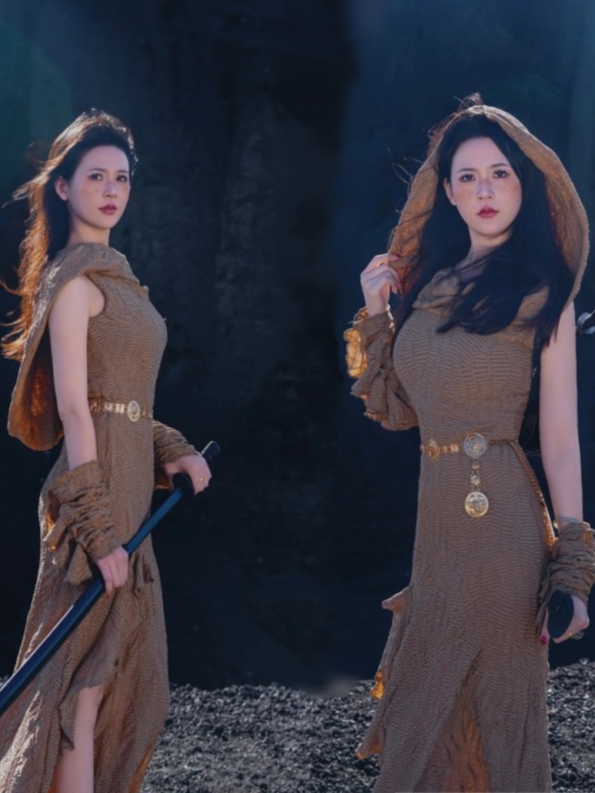 Ethnic Fashion Studio - 新しい砂漠姫風写真撮影用ドレス エスニック風トラベル撮影 スタジオ荒地風有名オンラインファッションドレス