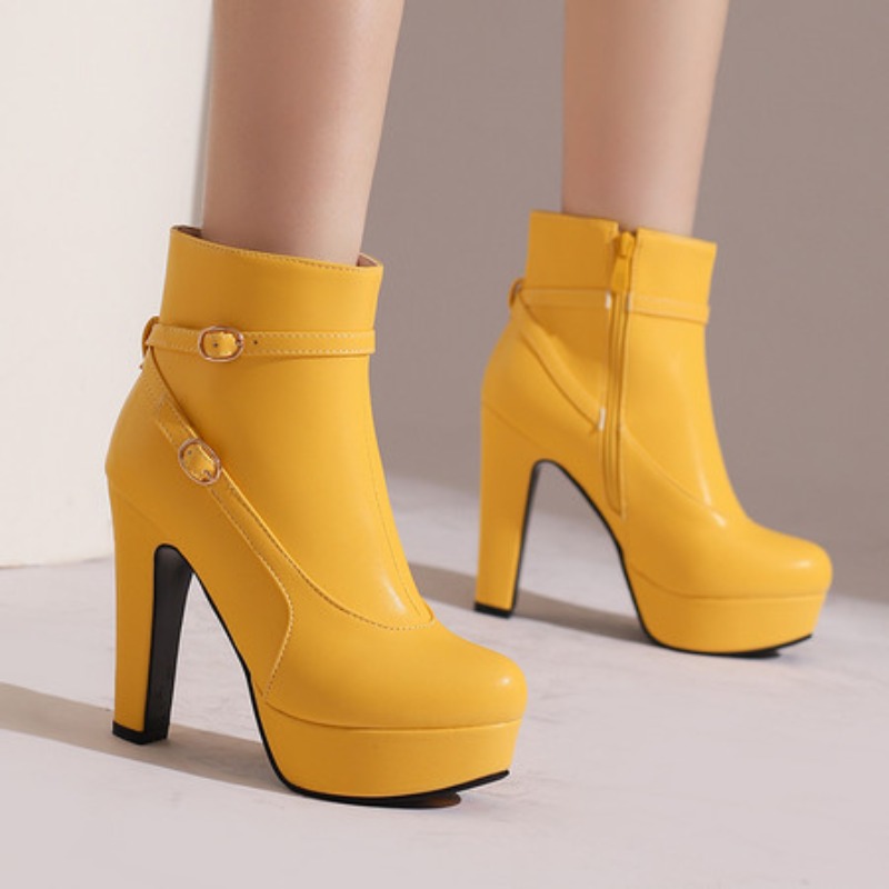 ファッショナブルなプラットフォームブーツ、女性用セクシーリベ - Ethnic Fashion For Ladies のレビューと価格
