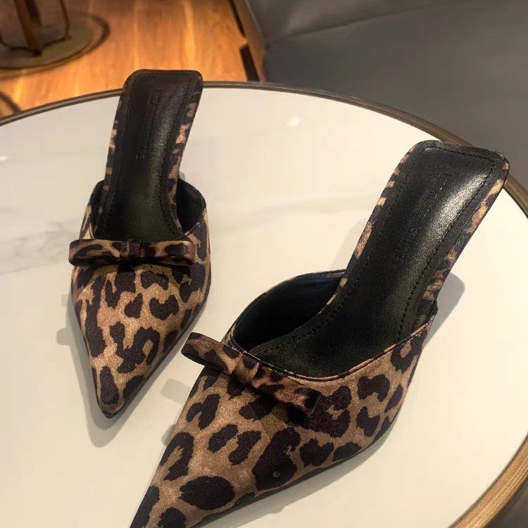 レディース　レオパード柄　ポインテッドトゥ　ハイヒールスリッ - Ethnic Fashion For Women のレビューと価格