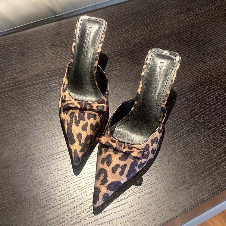 レディース　レオパード柄　ポインテッドトゥ　ハイヒールスリッ - Ethnic Fashion For Women のレビューと価格