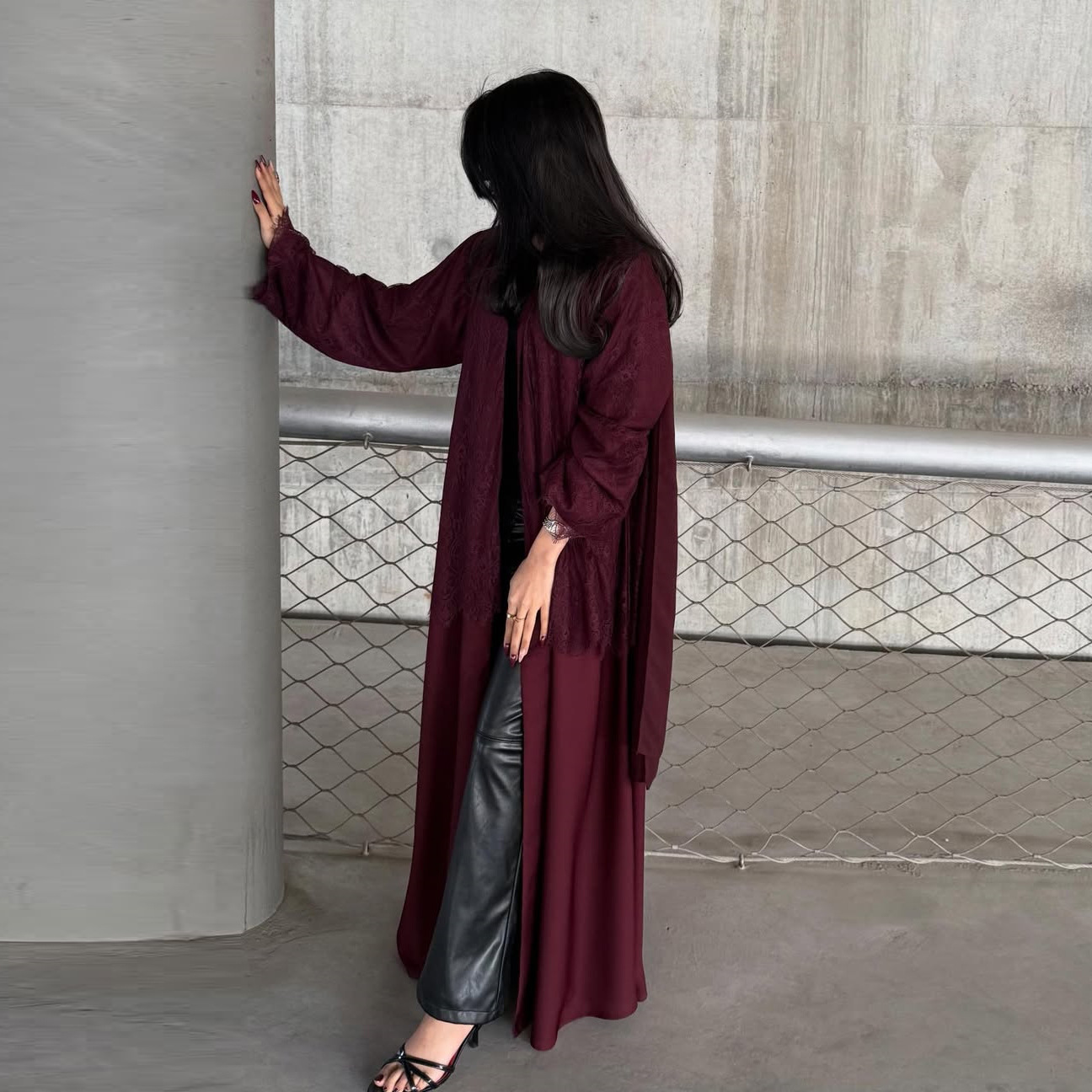 カーディガン女性用イードアバヤパーティードレスドバイレースロ - Jalabiya Women Arabic のレビューと価格