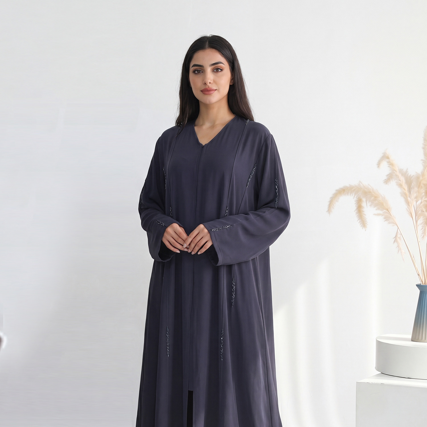 イード女性用アバヤビーズ刺繍ドレスドバイムスリムアラブカーデ - Jalabiya Women Arabic のレビューと価格