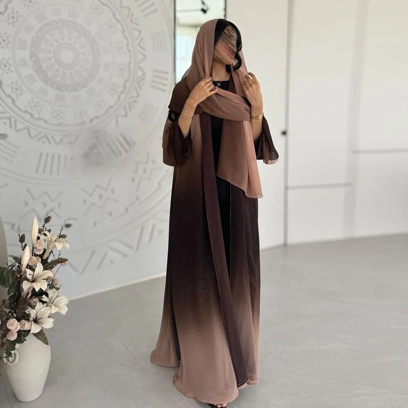 イスラム教徒の女性のためのシフォン着物ドレス,イード,ドバイ - Jalabiya Women Arabic のレビューと価格