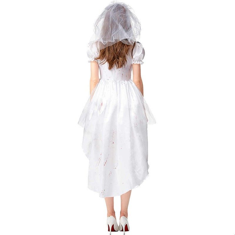 ハロウィンホワイトゴースト花嫁衣装血赤いドレスお化け屋敷パー - Ethnic Fashion House のレビューと価格