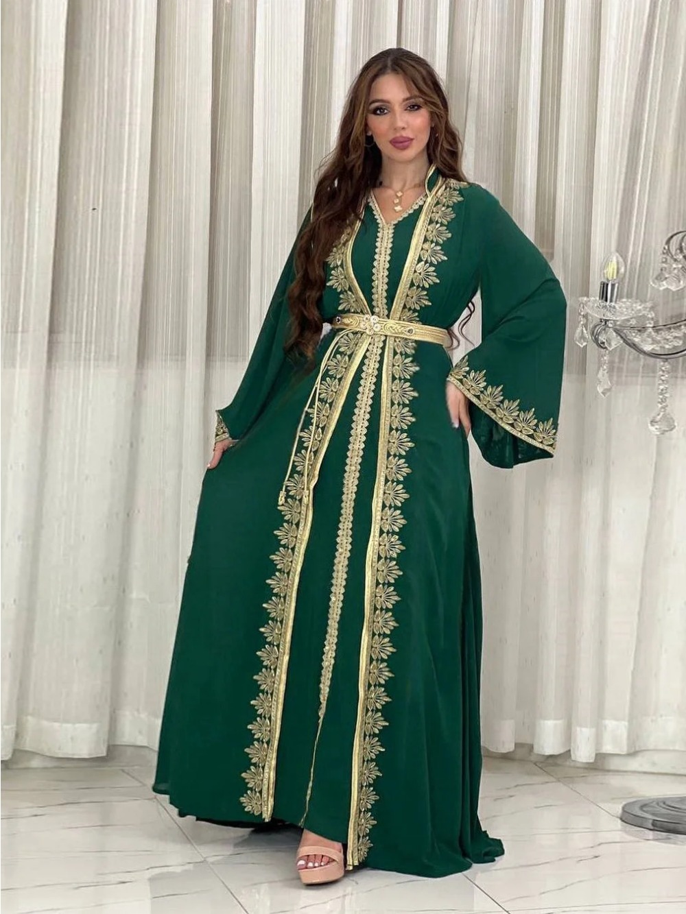 女性のためのイスラム教徒のイブニングドレス,ジャラビア,刺e - Jalabiya Women Arabic のレビューと価格