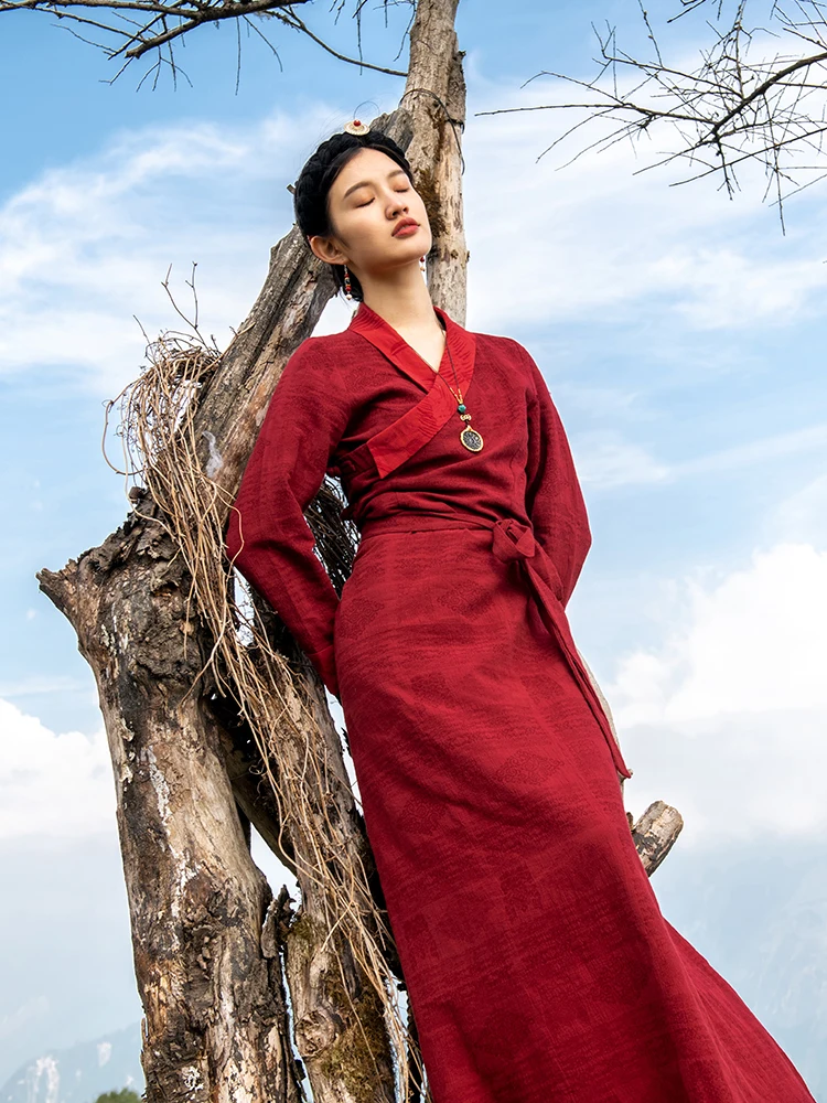 チベットの女性の日常着,伝統的な服,オリエンタルな服,中国の - Ethnic Fashion Wear のレビューと価格