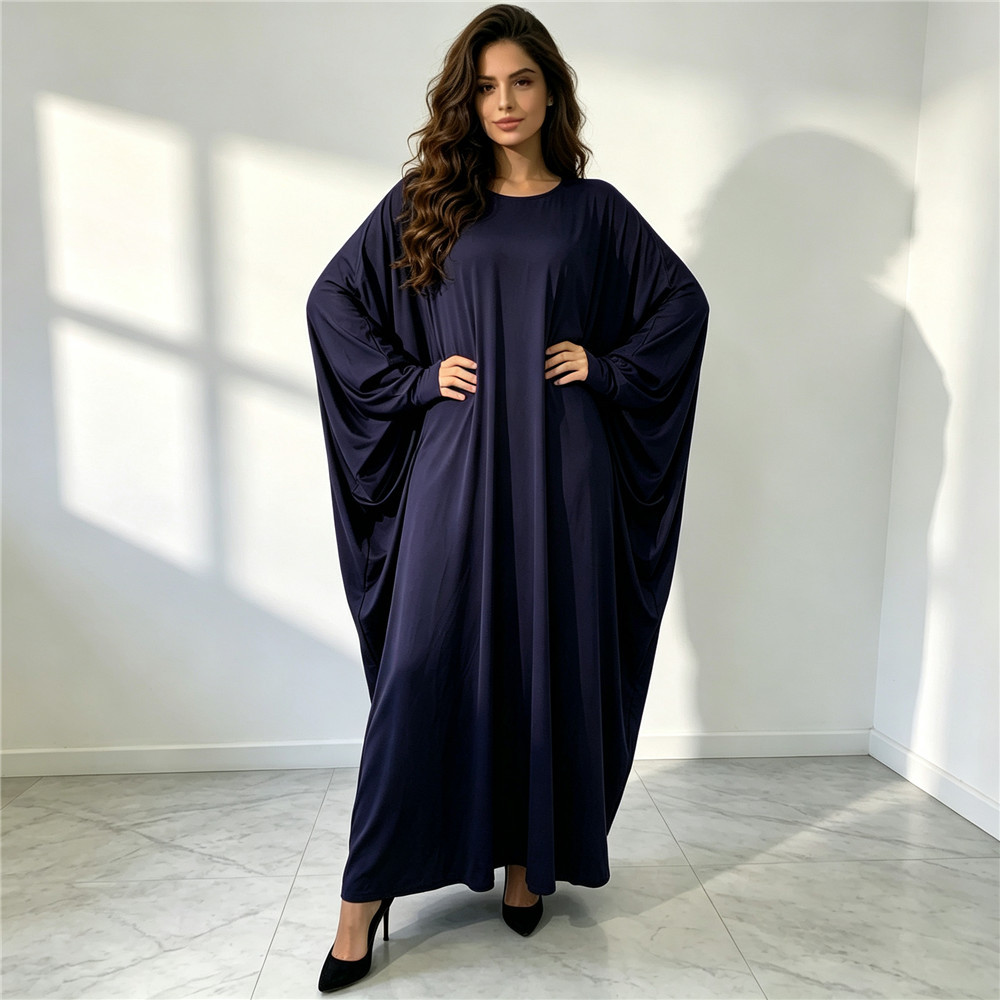 無地バットウィングスリーブムスリムアバヤロングマキシドレス　 - Abaya Modest Wear のレビューと価格