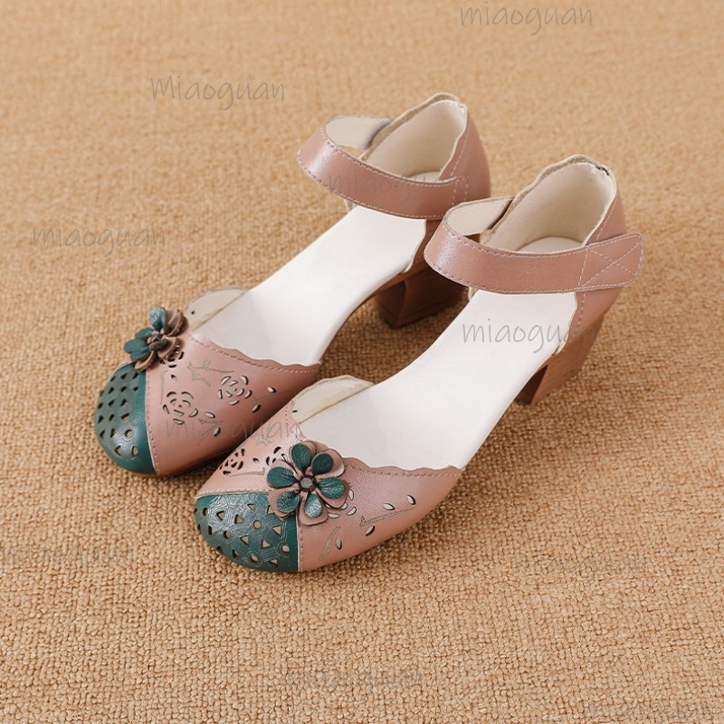 中空カバートゥグラディエーターサンダル花柄装飾アンクルストラ - Ethnic Fashion For Women のレビューと価格