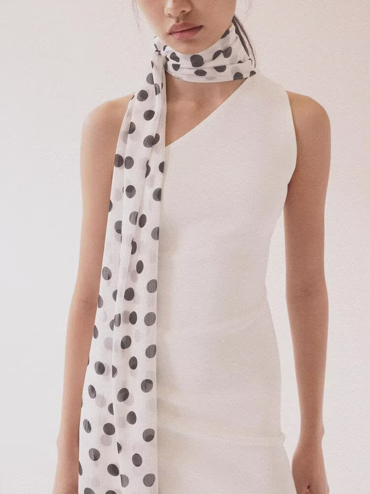 夏の新作水玉模様スカーフショルダーバードネックハンギングドレ - Ethnic Fashion Wear のレビューと価格