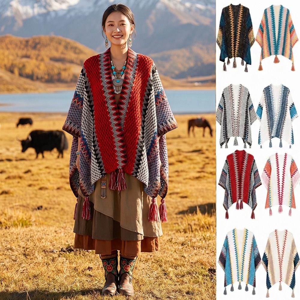 上品なプリントが施されたエスニック調のショール。暖かく首元を - Ethnic Fashion Girls のレビューと価格