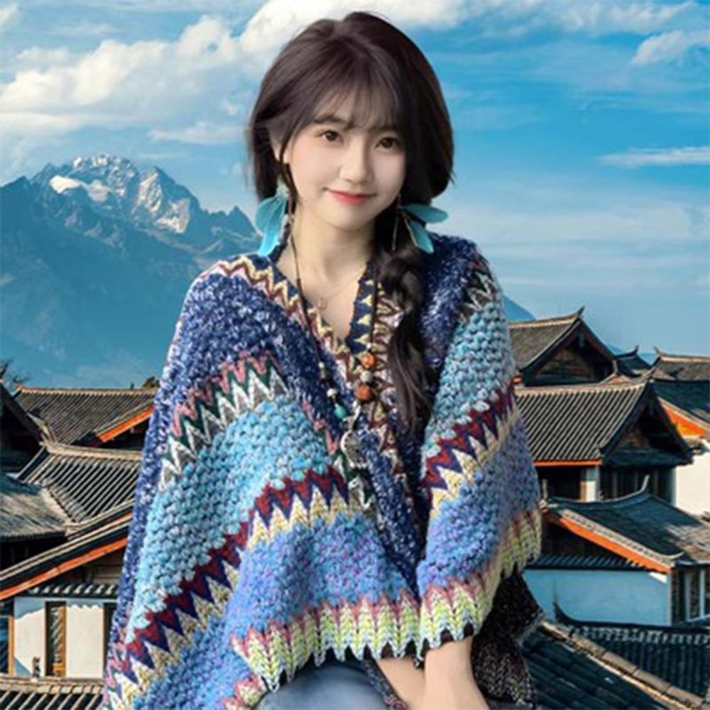上品なプリントが施されたエスニック調のショール。暖かく首元を - Ethnic Fashion Girls のレビューと価格