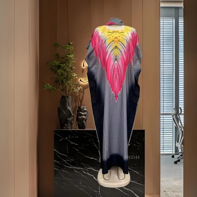 エレガントな花柄コットンアバヤ、女性用控えめなムスリムファッ - Abaya Modest Wear のレビューと価格