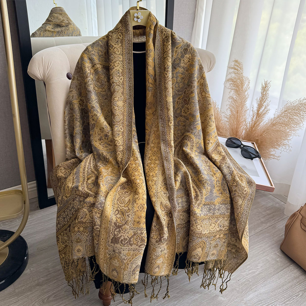 2025 タッセルブランケットデザイン エスニック風 厚手パ - Ethnic Fashion Designer のレビューと価格