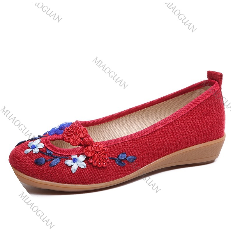 刺繍入り女性用コンフォートウェッジプラットフォームシューズ、 - Ethnic Fashion For Women のレビューと価格