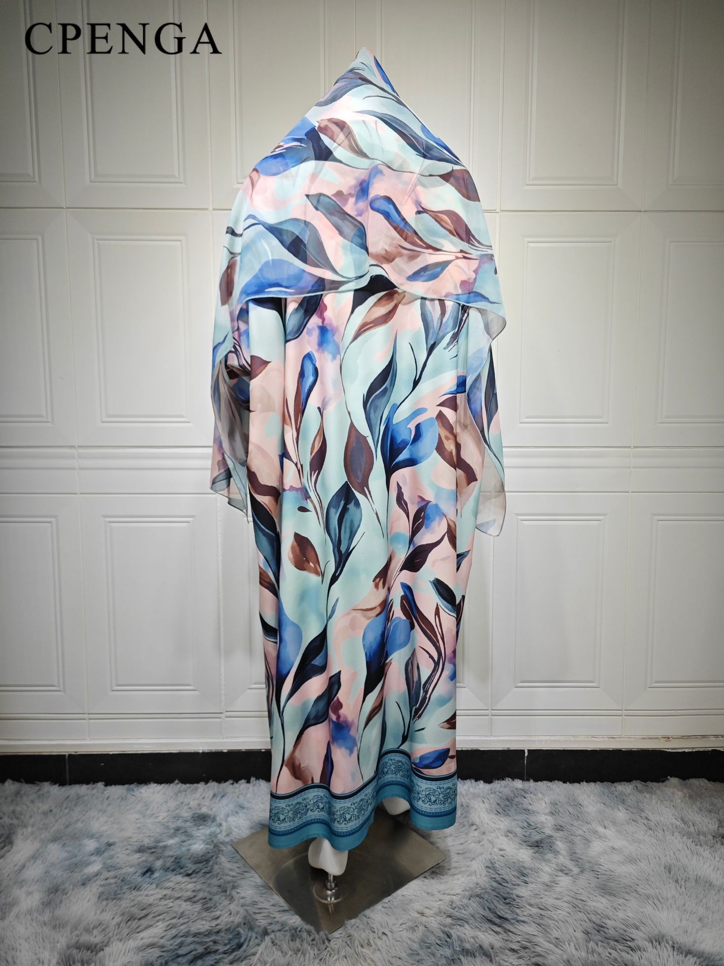 ドバイ高級アバヤ 花柄プリント カフタンワンピース 控えめな - Abaya Modest Wear のレビューと価格