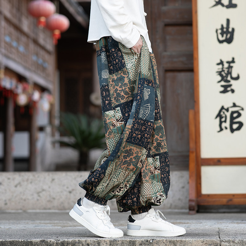 メンズ 中国風 オーバーサイズ ハーレムパンツ エスニック柄 - Ethnic Fashion Wear のレビューと価格