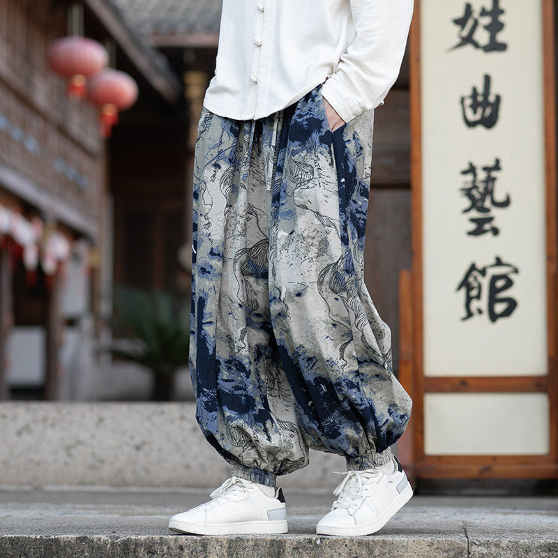 メンズ 中国風 オーバーサイズ ハーレムパンツ エスニック柄 - Ethnic Fashion Wear のレビューと価格