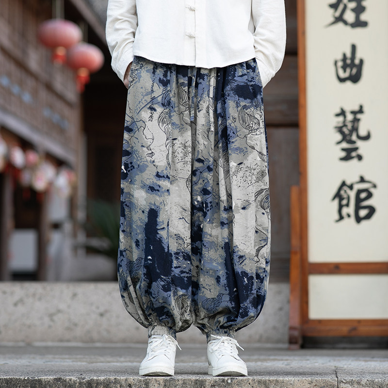 メンズ 中国風 オーバーサイズ ハーレムパンツ エスニック柄 - Ethnic Fashion Wear のレビューと価格