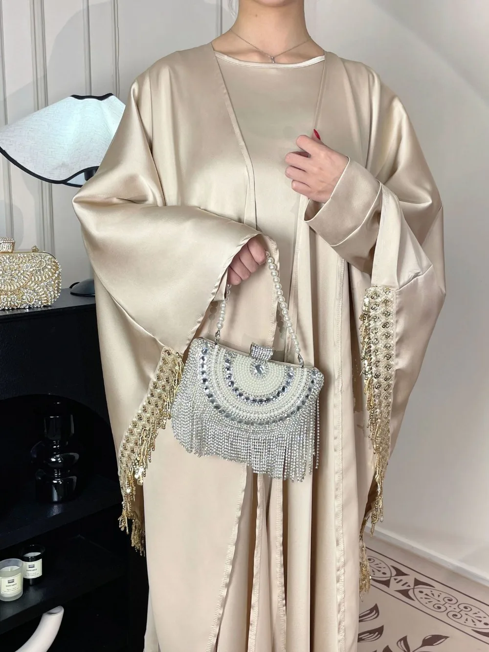 アバヤ-女性のためのイスラム教徒のドレスセット,カーディガン - Jalabiya Women Arabic のレビューと価格