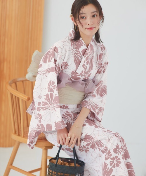 伝統的な浴衣着物綿麻素材ガールズドレスピンクひまわり夏のファ - Ethnic Fashion Wear のレビューと価格