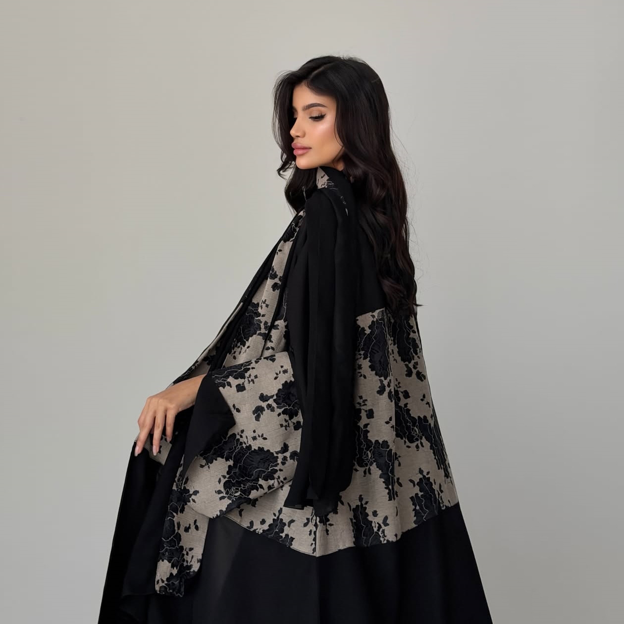 女性用イード・アバヤ・ヒジャブ2ピースセット、レースオープン - Jalabiya Women Arabic のレビューと価格