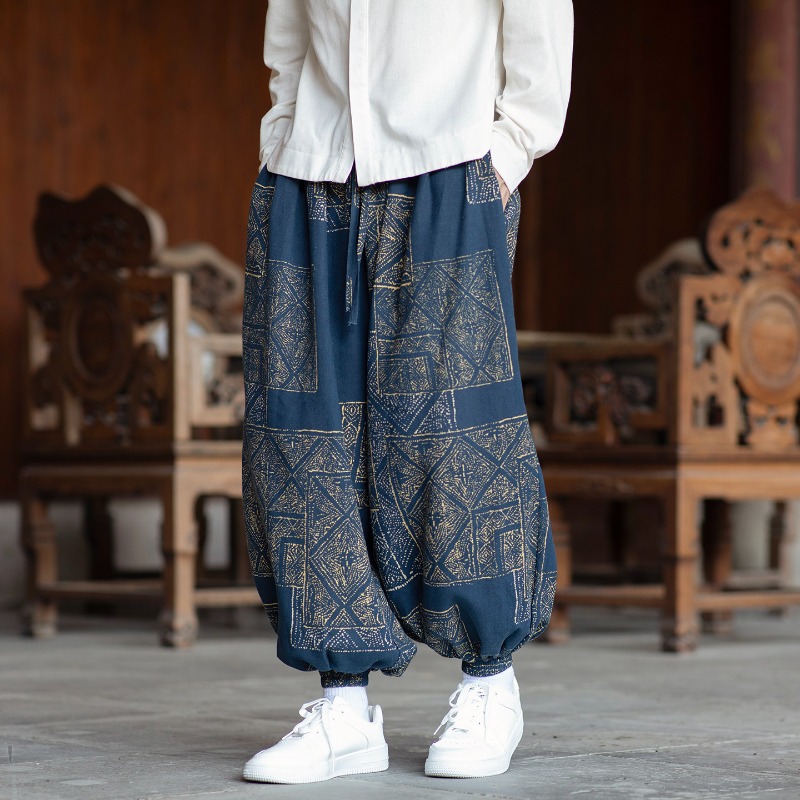 メンズ ハーレムパンツ 中国風 薄手 エスニック柄 パッチワ - Ethnic Fashion Wear のレビューと価格